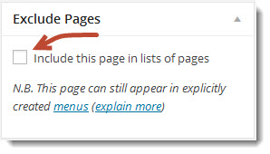 виджет "Exclude Pages"