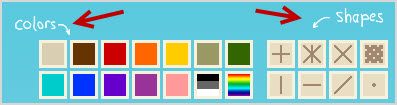 панель выбора цвета и узора