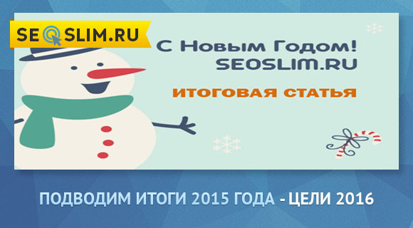 Подводим итоги 2015 года для seoslim.ru 