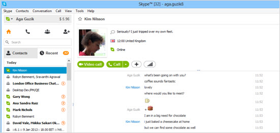 пример программы Skype