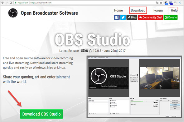 скачать Open Broadcaster Software