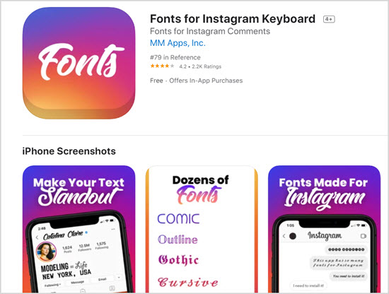 Fonts for Instagram Keyboard